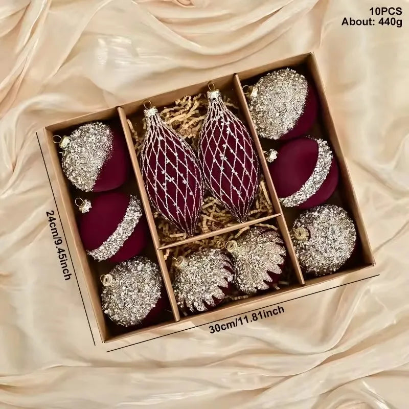 Set of velvet Christmas ornaments - luxury decorations | Christimas Flare