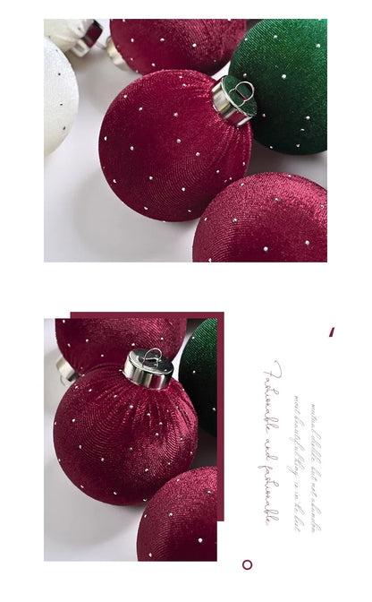 Kit of 9 luxurious velvet Christmas ornaments| Christimas Flare