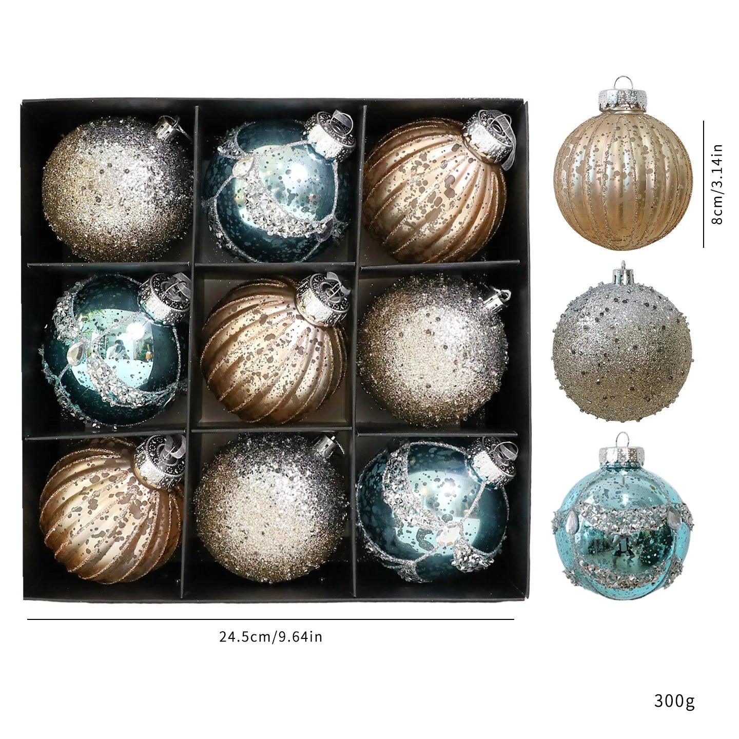 Kit of 9 Christmas ball ornaments - Christimas Flare