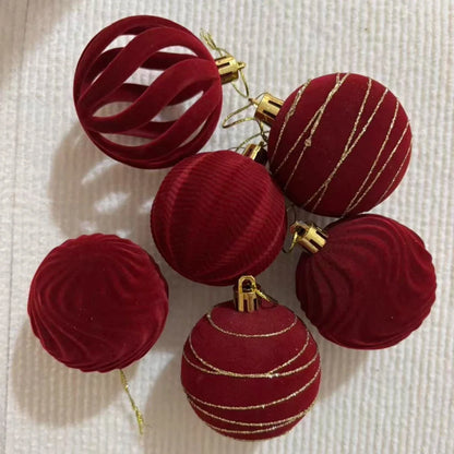 Kit of red velvet Christmas balls | Christimas Flare