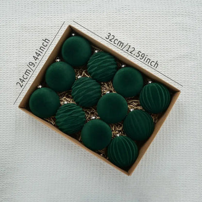 Velvet Christmas balls-  12 units | Christimas Flare