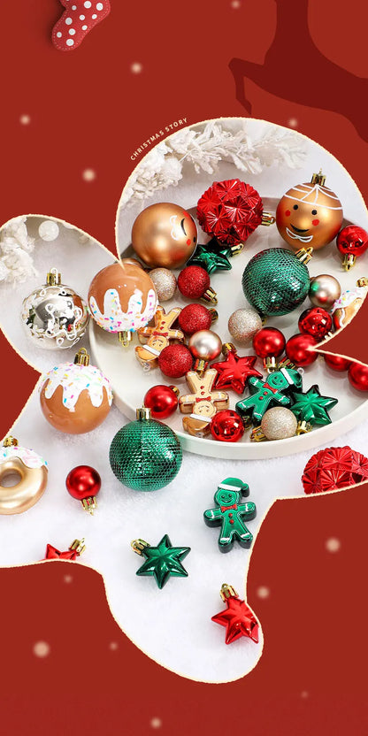 Christmas decoration: Kit of 42 hand-painted Christmas balls | Christimas Flare