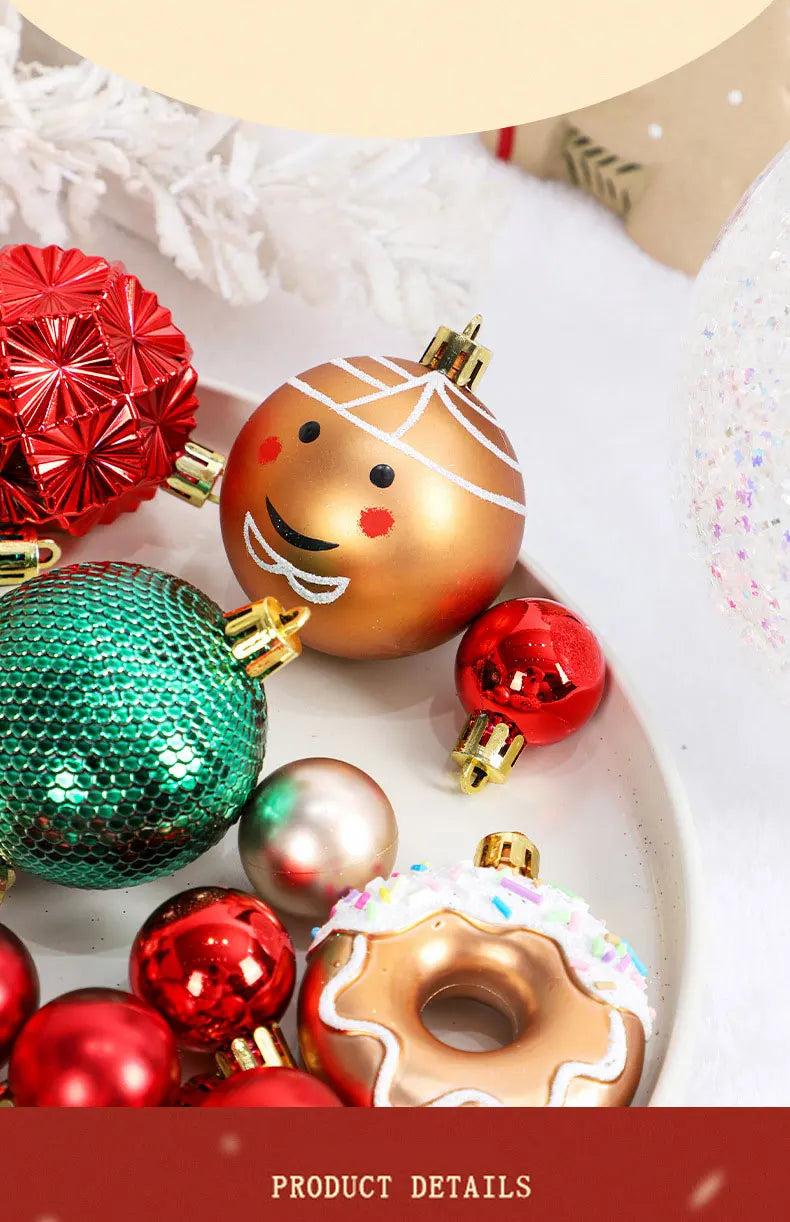 Christmas decoration: Kit of 42 hand-painted Christmas balls | Christimas Flare