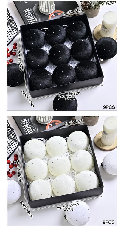 Kit of 9 luxurious velvet Christmas ornaments| Christimas Flare