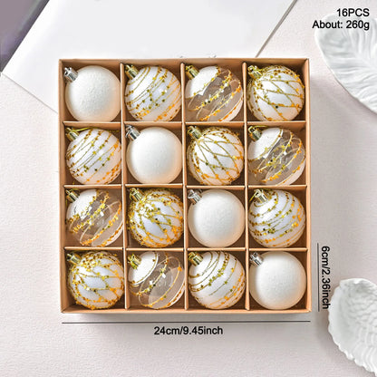 Box containing 16 shiny, glittery Christmas balls | Christimas Flare