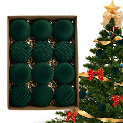 Velvet Christmas balls-  12 units | Christimas Flare