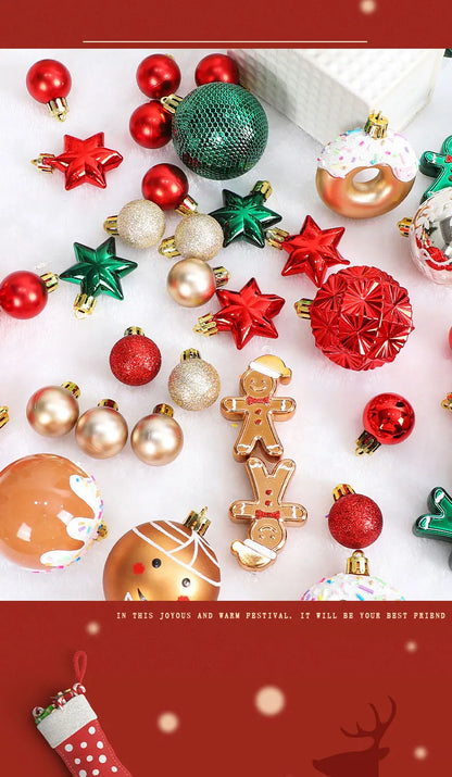 Christmas decoration: Kit of 42 hand-painted Christmas balls | Christimas Flare