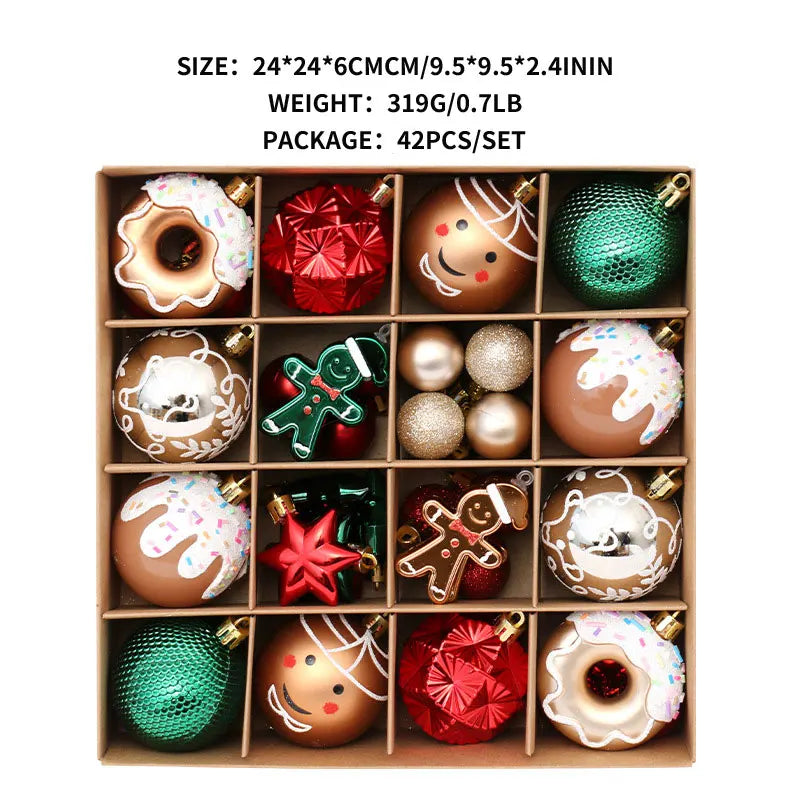 Christmas decoration: Kit of 42 hand-painted Christmas balls | Christimas Flare