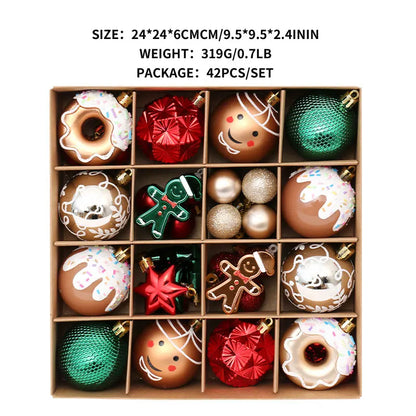 Christmas decoration: Kit of 42 hand-painted Christmas balls | Christimas Flare
