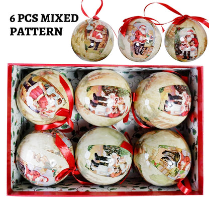 6PCS Xmas Tree Hanging Ball Ornament Decorations Gift New Year Navidad Eazy Hang Ball Bauble DIY Xmas Party Christmas