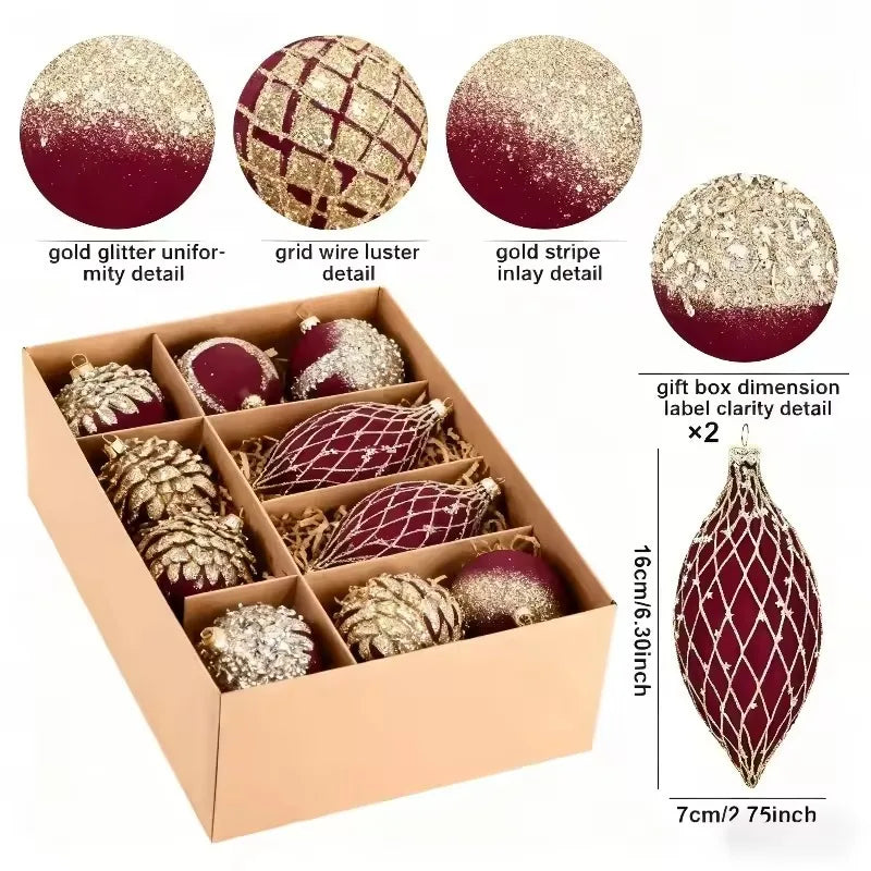 Set of velvet Christmas ornaments - luxury decorations | Christimas Flare