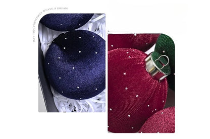 Kit of 9 luxurious velvet Christmas ornaments| Christimas Flare