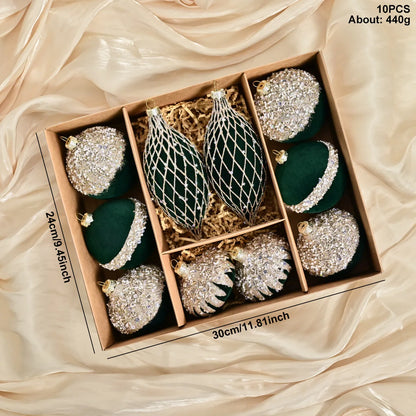 Set of velvet Christmas ornaments - luxury decorations | Christimas Flare