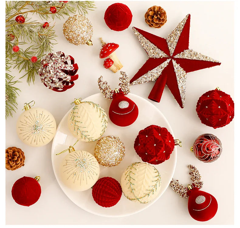 Red Christmas balls, luxury ornaments | Christimas Flare