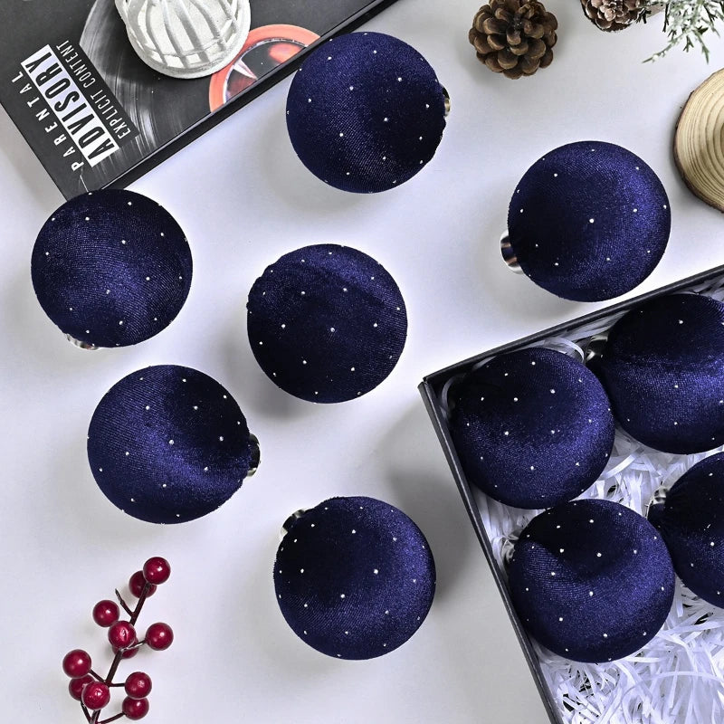 Kit of 9 luxurious velvet Christmas ornaments| Christimas Flare
