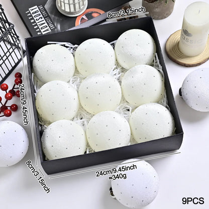 Kit of 9 luxurious velvet Christmas ornaments| Christimas Flare